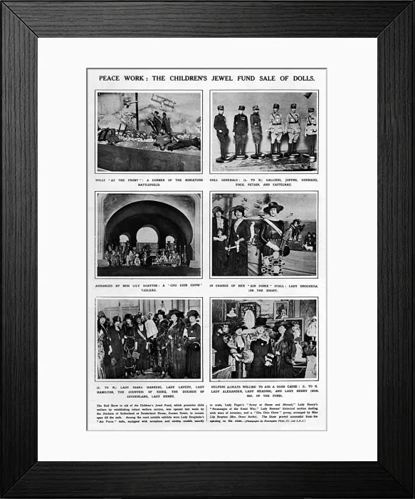 Framed Print : Childrens Jewel Fund Sale of Dolls, WW1 Framed Print : Childrens Jewel Fund Sale of Dolls, WW1