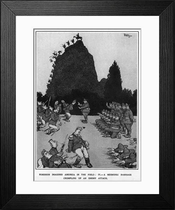 Framed Print : A Mesmeric Barrage by Heath Robinson, WW1 Framed Print : A Mesmeric Barrage by Heath Robinson, WW1