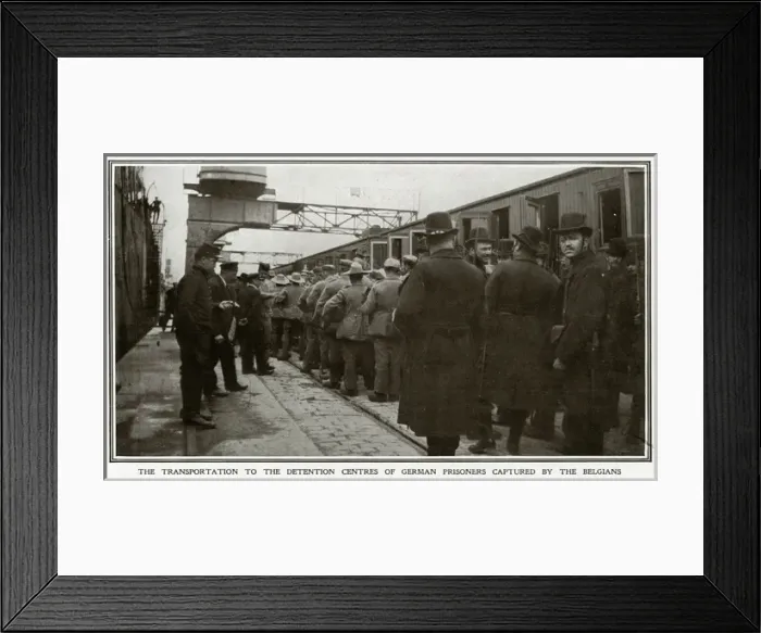 Framed Print : German prisoners captured by Belgians, WWI Framed Print : German prisoners captured by Belgians, WWI