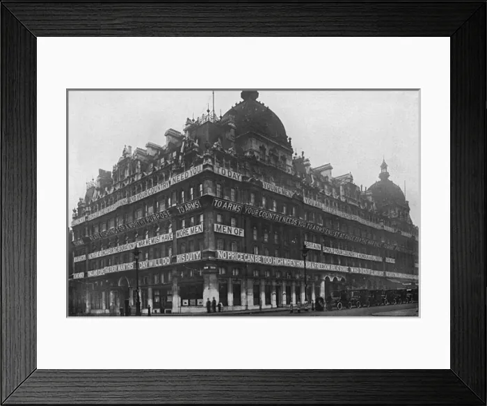 Framed Print : Carlton Hotel, Pall Mall, ablaze with patriotism Framed Print : Carlton Hotel, Pall Mall, ablaze with patriotism