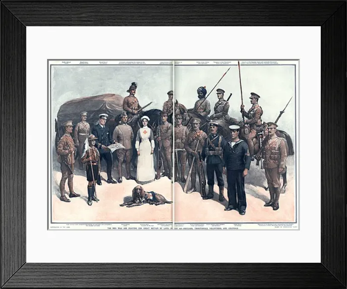 Framed Print : Men and women fighting for Great Britain in WWI Framed Print : Men and women fighting for Great Britain in WWI