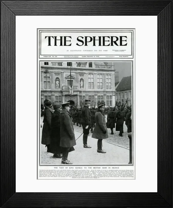 Framed Print : Visit of King George V to British troops 1914 Framed Print : Visit of King George V to British troops 1914