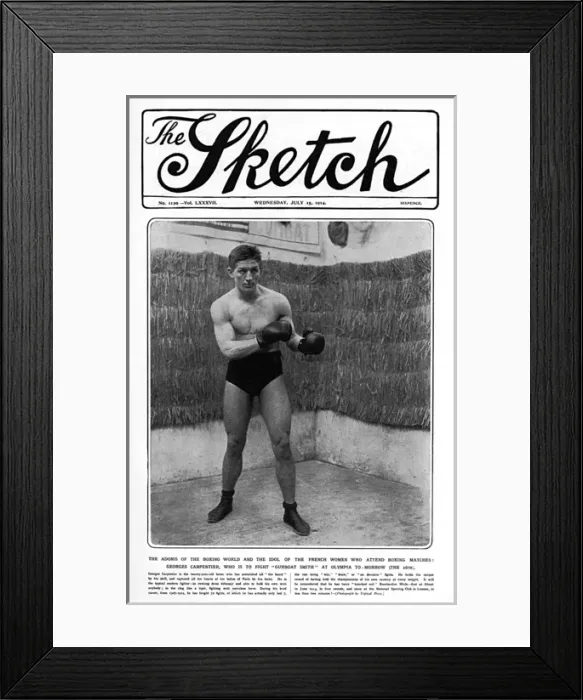 Framed Print : Sketch cover, Georges Carpentier, 1914 Framed Print : Sketch cover, Georges Carpentier, 1914