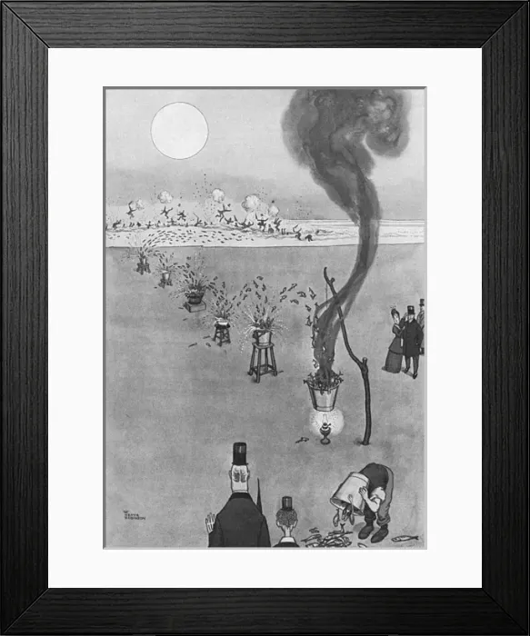 Framed Print : Drawing Red Herrings by Heath Robinson Framed Print : Drawing Red Herrings by Heath Robinson