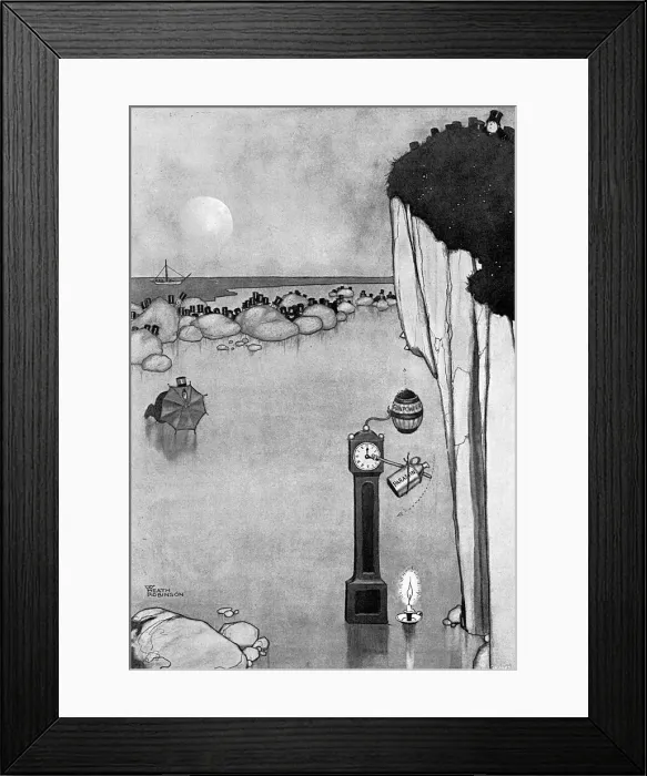 Framed Print : Blasting Limpets by William Heath Robinson Framed Print : Blasting Limpets by William Heath Robinson