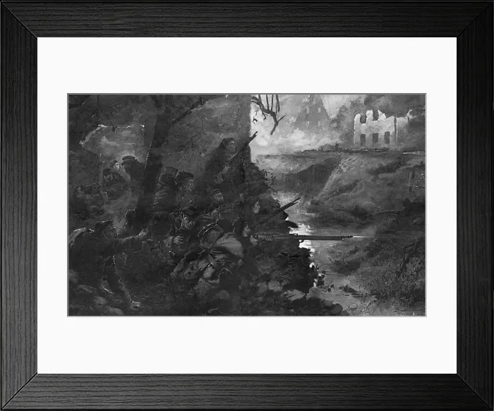 Framed Print : Breton marines defend the town of Dixmude, November 1914