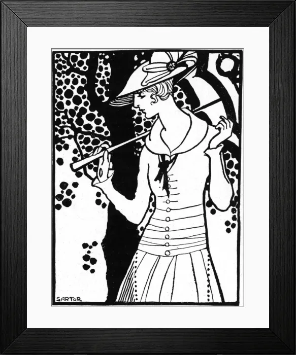 Framed Print : Young woman with parasol Framed Print : Young woman with parasol