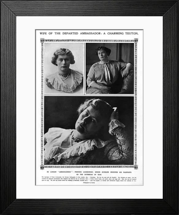 Framed Print : Princess Lichnowsky, wife of German ambassador, 1914 Framed Print : Princess Lichnowsky, wife of German ambassador, 1914