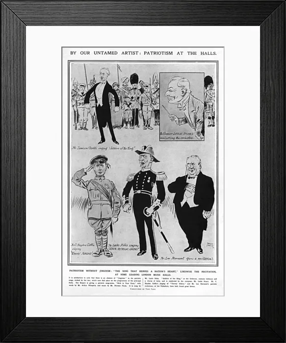 Framed Print : Patriotism at the Halls, WW1