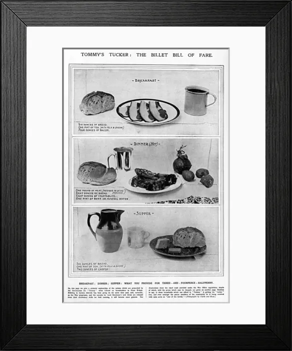 Framed Print : Food for billeted soldiers, WW1 Framed Print : Food for billeted soldiers, WW1