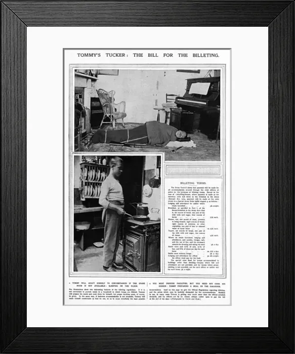 Framed Print : The Bill for Billeting Soldiers, WW1