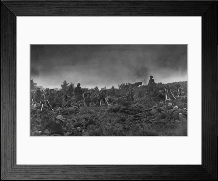 Framed Print : Dawn, First World War scene on the Western Front Framed Print : Dawn, First World War scene on the Western Front