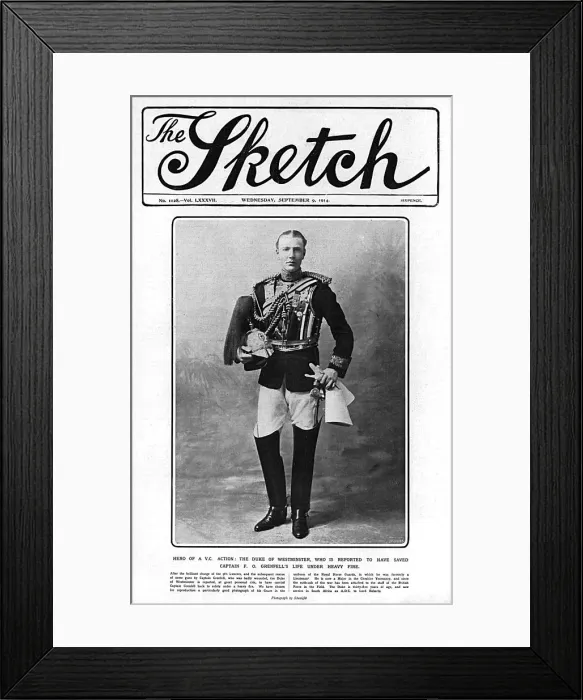 Framed Print : Sketch cover - Duke of Westminster, hero of a VC action Framed Print : Sketch cover - Duke of Westminster, hero of a VC action