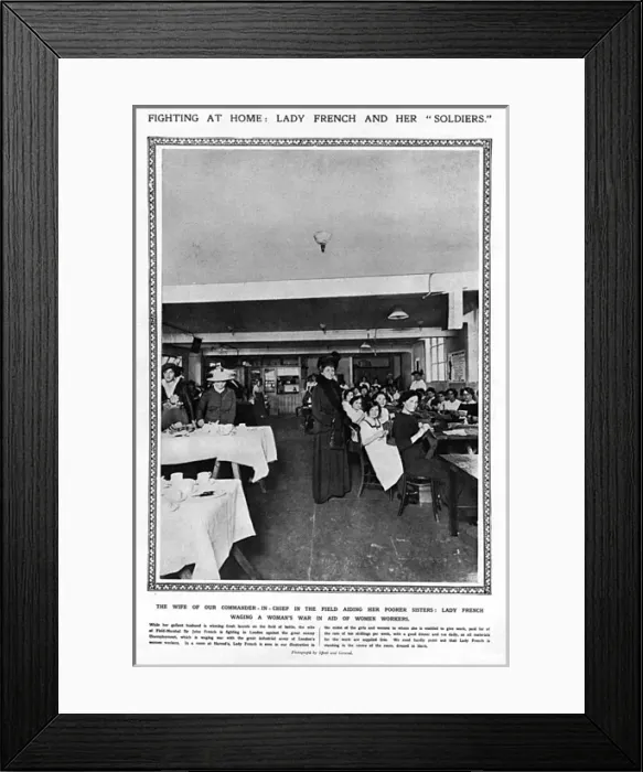 Framed Print : Lady French helping women find work, WW1 Framed Print : Lady French helping women find work, WW1