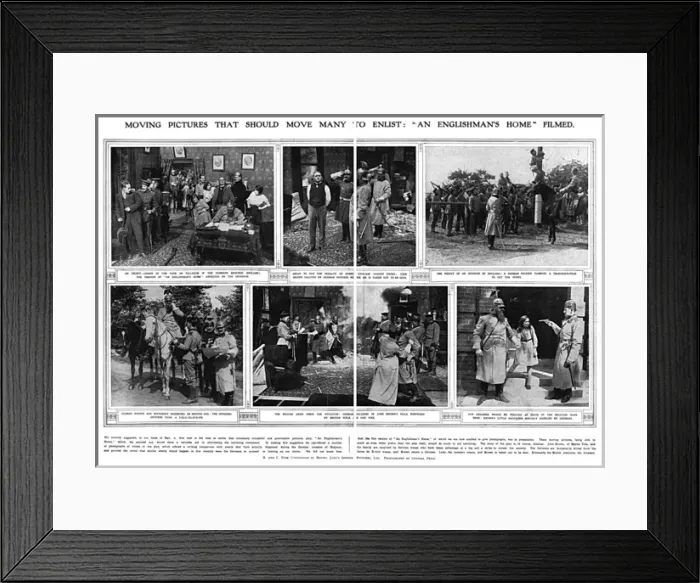 Framed Print : An Englishmans Home filmed, WW1 Framed Print : An Englishmans Home filmed, WW1