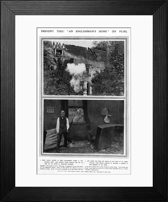 Framed Print : An Englishmans Home filmed, WW1 Framed Print : An Englishmans Home filmed, WW1