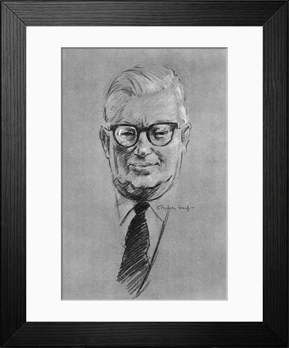 Framed Print : Mr. Roy Thomson, sketched by Stephen Ward, 1961 Framed Print : Mr. Roy Thomson, sketched by Stephen Ward, 1961