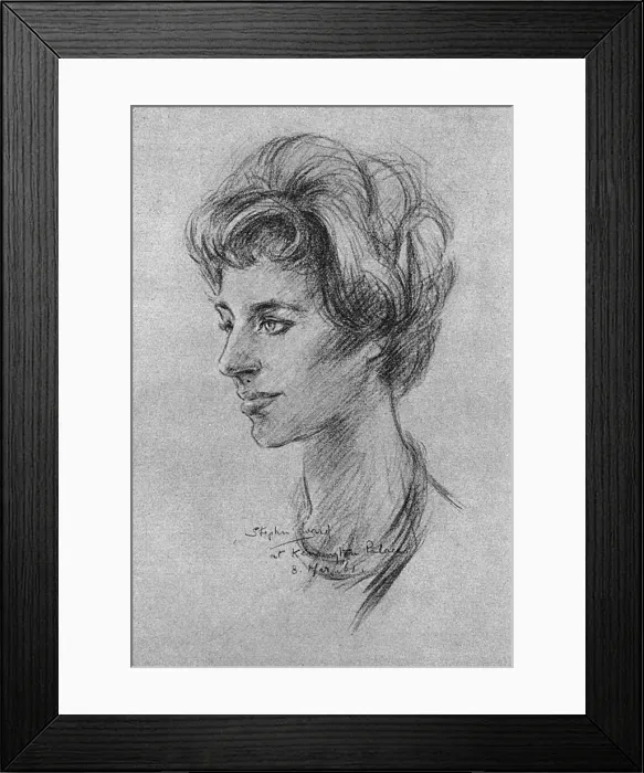 Framed Print : Princess Margaret, as sketched by Stephen Ward, 1961 Framed Print : Princess Margaret, as sketched by Stephen Ward, 1961