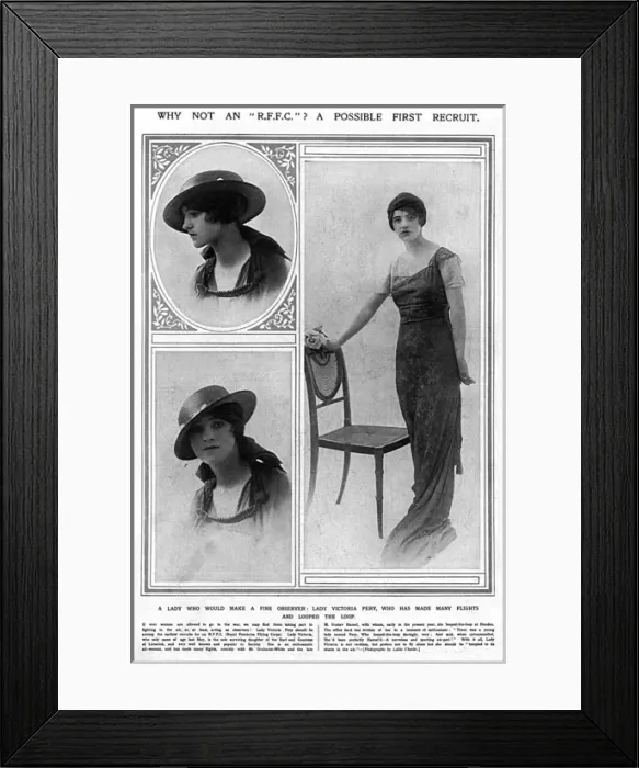Framed Print : Lady Victoria Pery, female aviation enthusiasat, WW1 Framed Print : Lady Victoria Pery, female aviation enthusiasat, WW1
