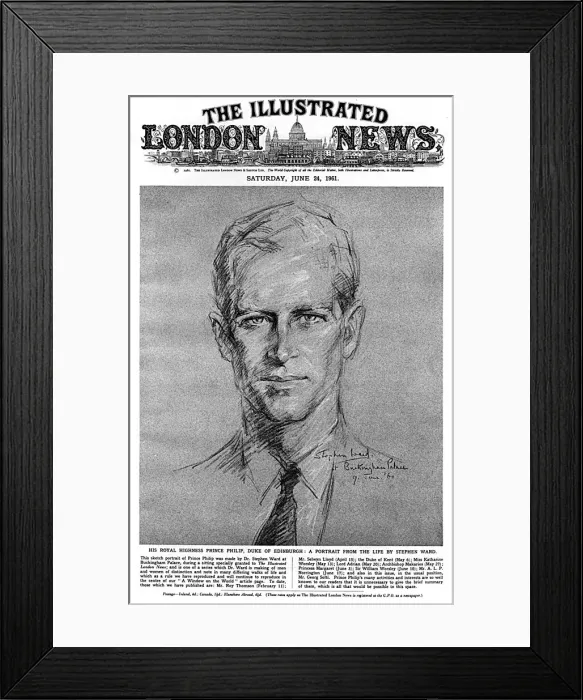 Framed Print : Prince Philip, Duke of Edinburgh, by Dr. Stephen Ward, 1961