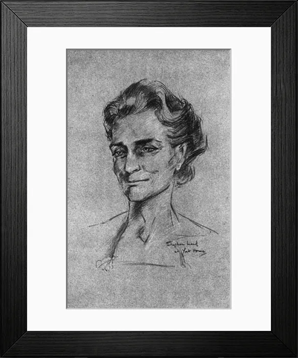 Framed Print : The Duchess of Gloucester, as sketched by Stephen Ward, 1961 Framed Print : The Duchess of Gloucester, as sketched by Stephen Ward, 1961