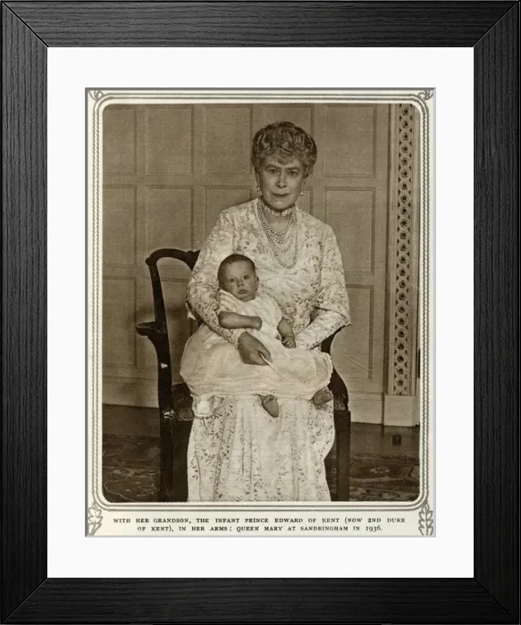 Framed Print : Queen Mary with grandchild Prince Edward Framed Print : Queen Mary with grandchild Prince Edward