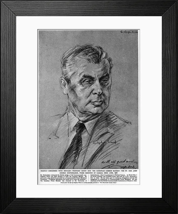 Framed Print : Mr. Diefenbaker, as sketched by Stephen Ward, 1961 Framed Print : Mr. Diefenbaker, as sketched by Stephen Ward, 1961