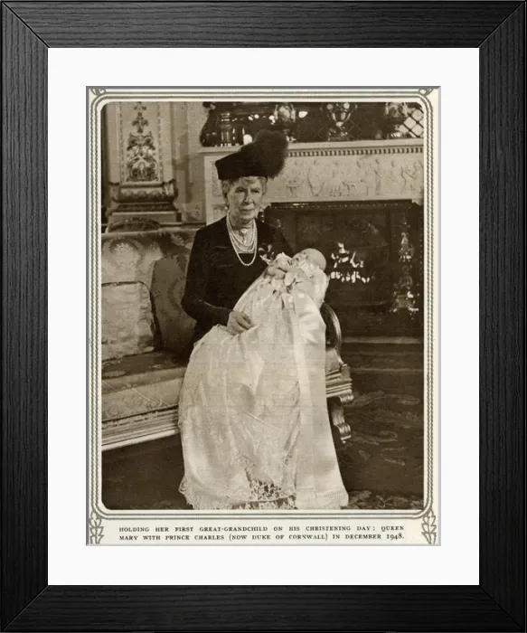 Framed Print : Queen Mary with Prince Charles Framed Print : Queen Mary with Prince Charles