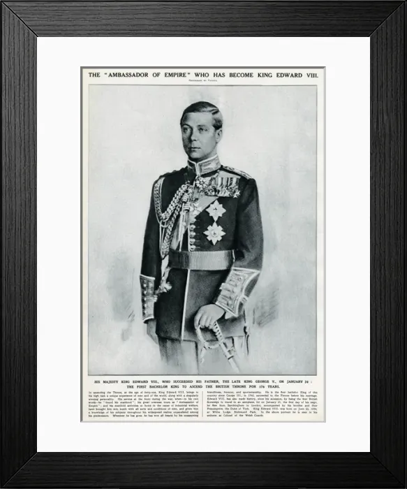 Framed Print : Ambassador of Empire who has become King Edward VIII Framed Print : Ambassador of Empire who has become King Edward VIII
