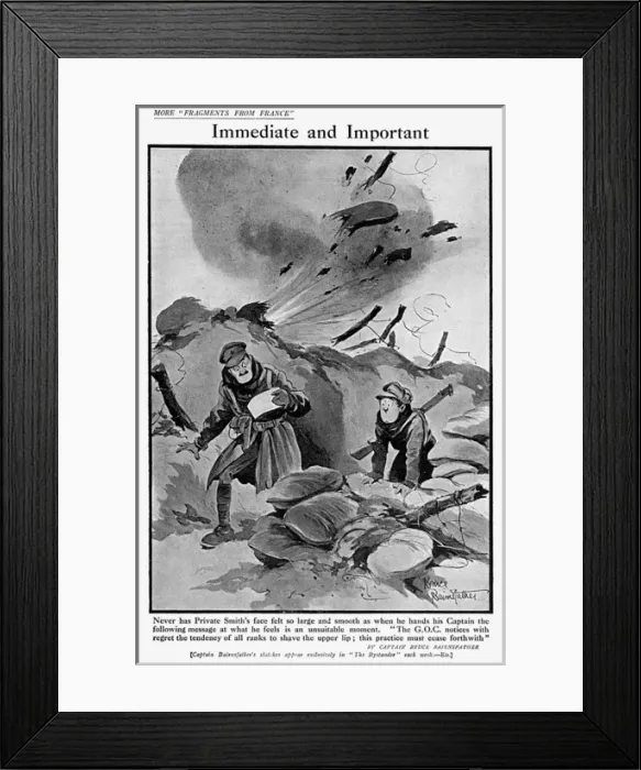 Framed Print : Immediate and Important by Bairnsfather