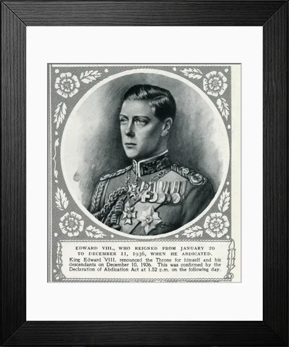 Framed Print : Abdication of King Edward VIII in 1936 Framed Print : Abdication of King Edward VIII in 1936