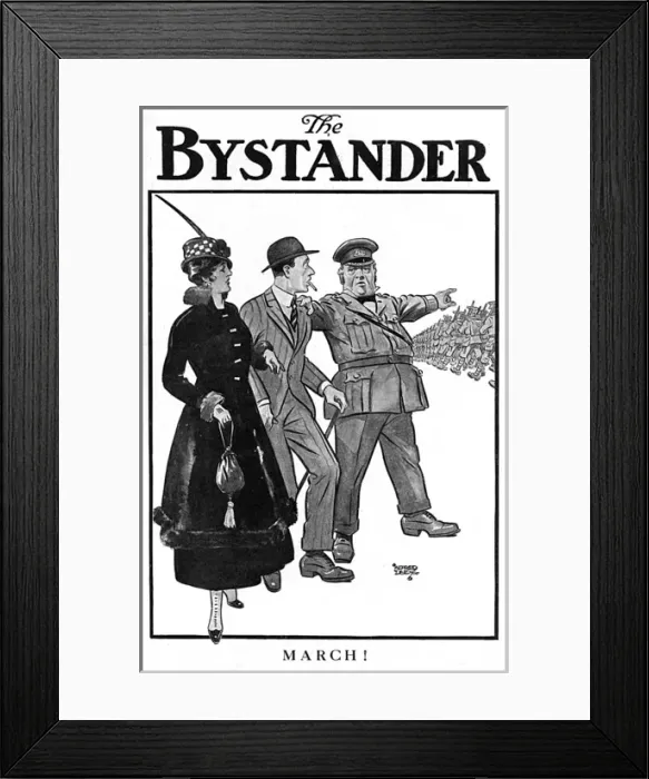 Framed Print : The Bystander cover - March to War Framed Print : The Bystander cover - March to War