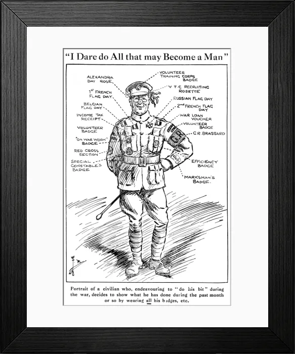 Framed Print : Civilian doing his bit, WW1 Framed Print : Civilian doing his bit, WW1
