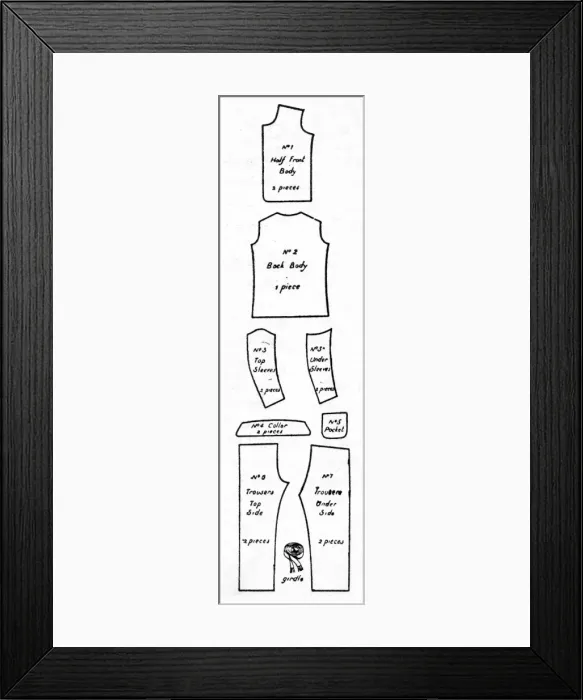 Framed Print : Ready cut out pyjamas