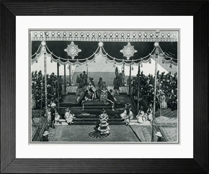 Framed Print : George V and Mary, Coronation Delhi, Durbar, India