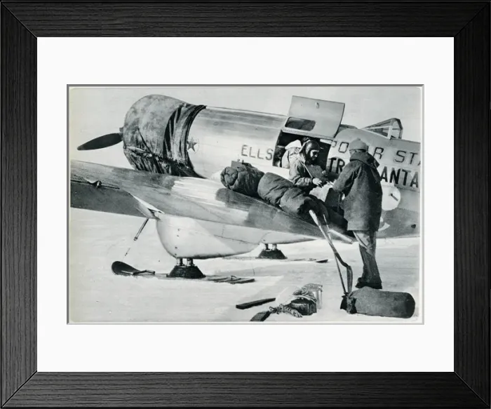Framed Print : Lincoln Ellsworth and pilots trans-Antarctica flight