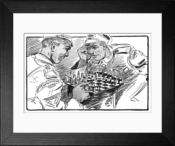 Framed Print : British soldiers playing chess, WW1 Framed Print : British soldiers playing chess, WW1