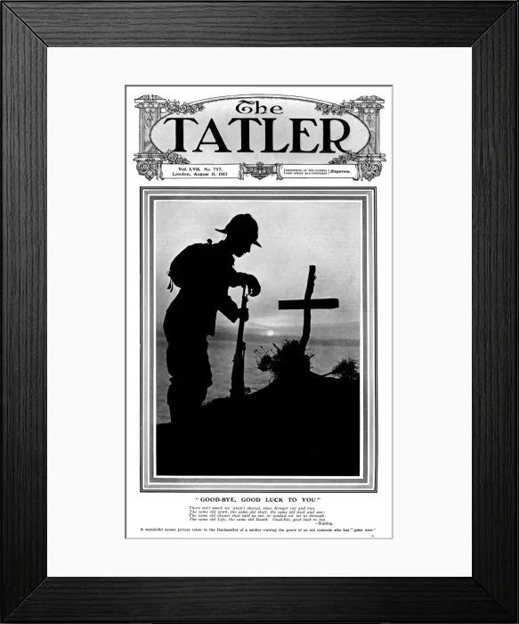 Framed Print : Tatler cover - Soldier at Gallipoli with grave Framed Print : Tatler cover - Soldier at Gallipoli with grave