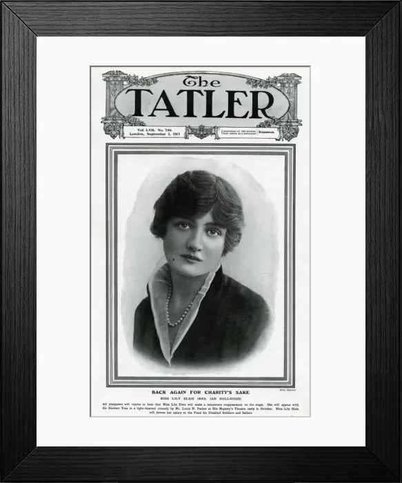 Framed Print : Tatler cover - Lily Elsie Framed Print : Tatler cover - Lily Elsie