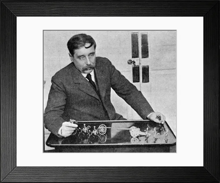 Framed Print : H. G. Wells and his war game, WW1 Framed Print : H. G. Wells and his war game, WW1