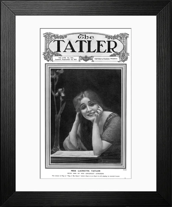 Framed Print : Tatler cover - Laurette Taylor reading The Tatler Framed Print : Tatler cover - Laurette Taylor reading The Tatler