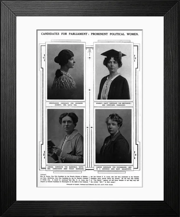 Framed Print : Women candidates for parliament, 1919