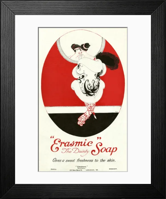 Framed Print : Erasmic soap advertisement, 1918