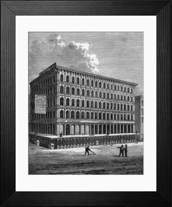 Framed Print : Raising a house in Chicago, 1871 Framed Print : Raising a house in Chicago, 1871