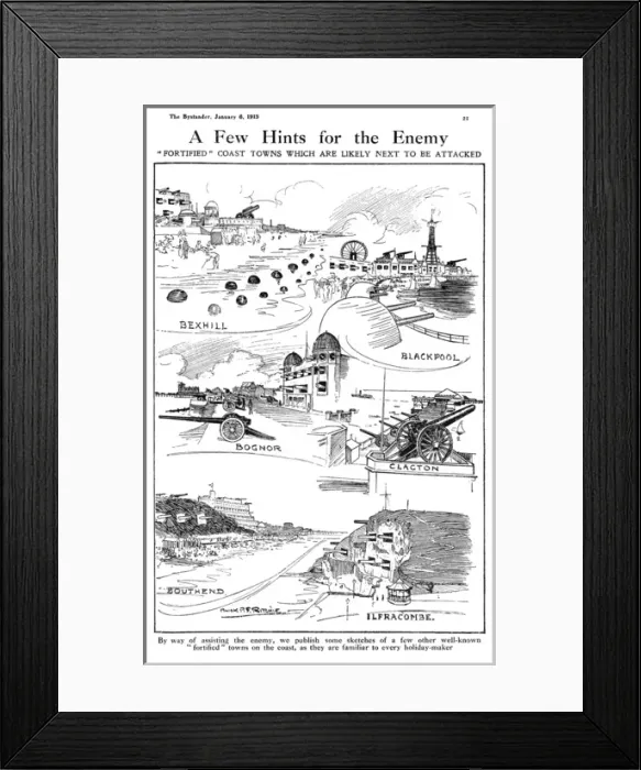 Framed Print : Fortified costal towns, 1915 Framed Print : Fortified costal towns, 1915