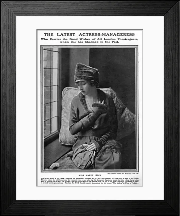 Framed Print : Marie Lohr - a wartime actress-manageress, WW1 Framed Print : Marie Lohr - a wartime actress-manageress, WW1