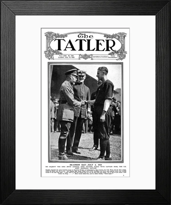 Framed Print : Tatler cover - George V at Independence Day baseball match Framed Print : Tatler cover - George V at Independence Day baseball match
