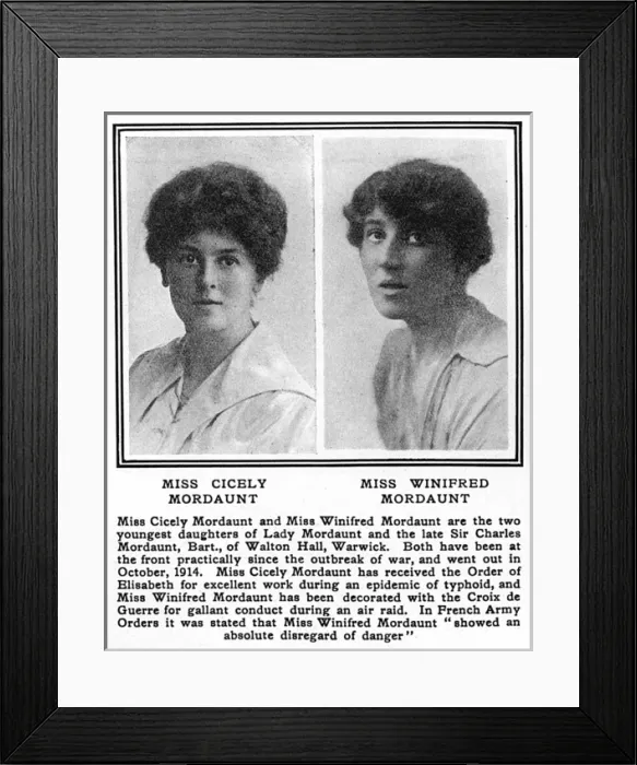 Framed Print : Cicely and Winifred Mordaunt, WW1 Framed Print : Cicely and Winifred Mordaunt, WW1