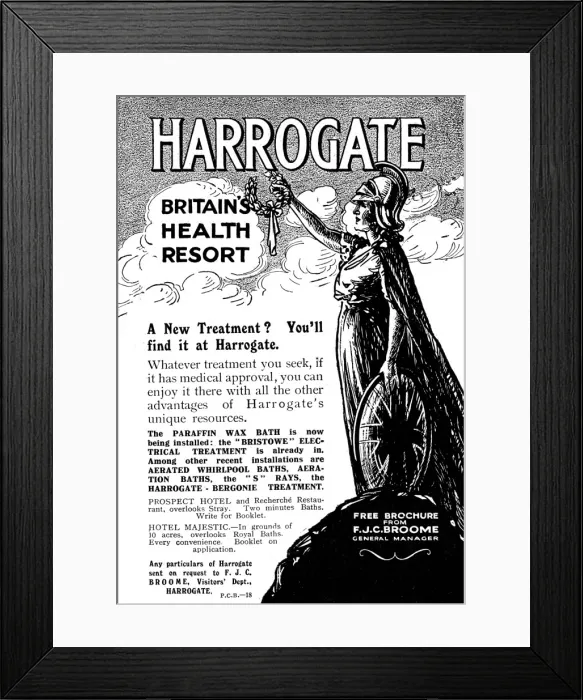 Framed Print : Advertisement for Harrogate Spa, 1918 Framed Print : Advertisement for Harrogate Spa, 1918
