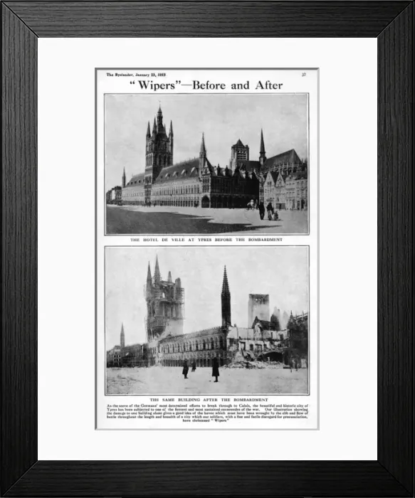 Framed Print : Wipers-Before and After, 1915 Framed Print : Wipers-Before and After, 1915